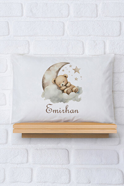 Pia Baby İsimli Erkek Bebek Yastık Kılıfı 35*45 cm %100 Pamuk İsme Özel