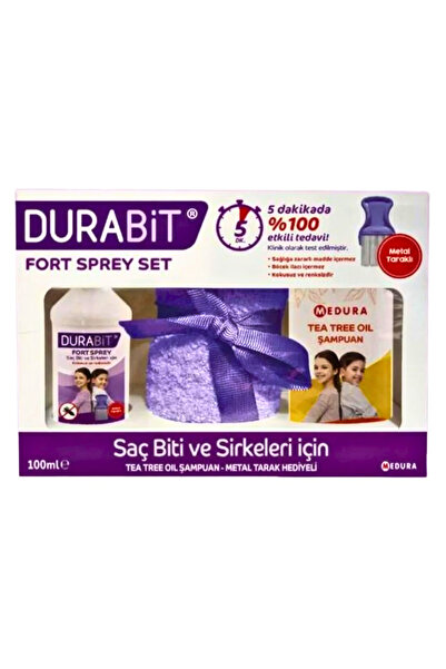 MEDURA Durabit Fort Bit Sprey Set 5dk Havlu ve Metal Tarak Hediyeli