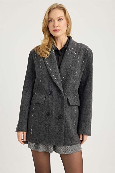 HomeStore Long Herringbone Jacket