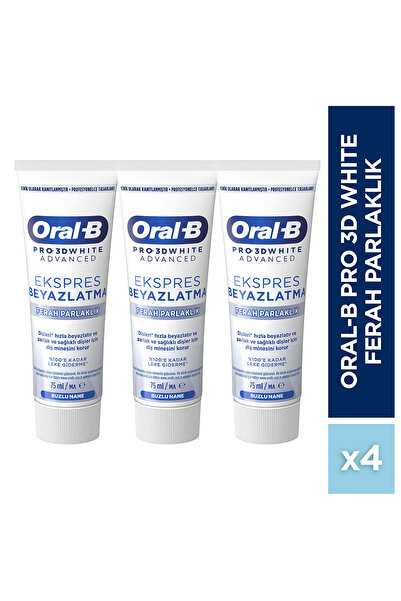 Oral-B Pro 3D White Advanced Ekspres Beyazlatma Ferah Parlaklık Diş Macunu 75...