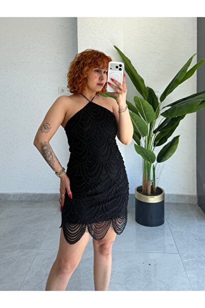 Bak'ap Κομψό βραδινό φόρεμα με λαιμόκοψη και σχέδιο premium για after-party