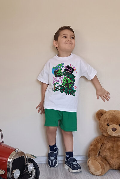 Belya Kids Wear Tricou supradimensionat pentru băieți, pantaloni scurți, desi...