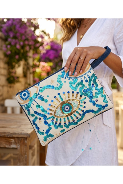MilaLila Pul Payet İşlemeli Clutch