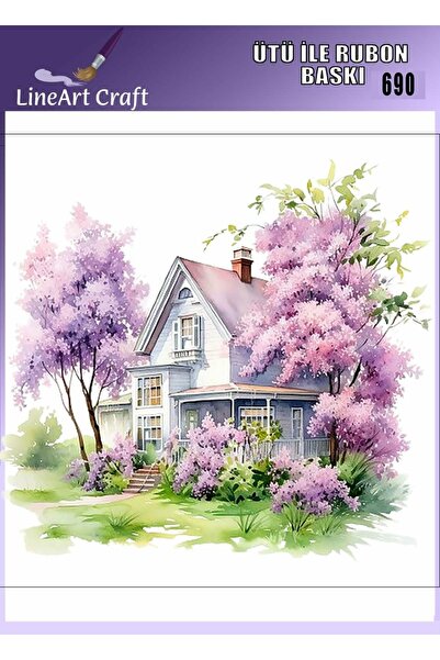LİNEART Ütü İle Yapışan Rubon Transfer Baskı Ahşap & Kumaş Transfer No:RB690-...