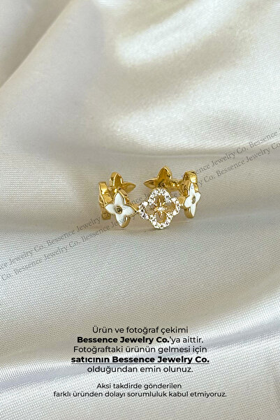 BESSENCE JEWELRY CO. 14K Gold VIP Ardışık Yonca Motifli Ayarlanabilir Çelik Y...