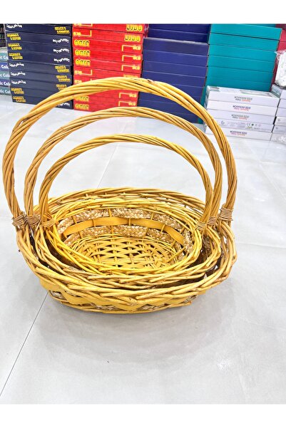 South house طقم سله خوص مكون من 3 حبات مقاس 40/30/25 سم