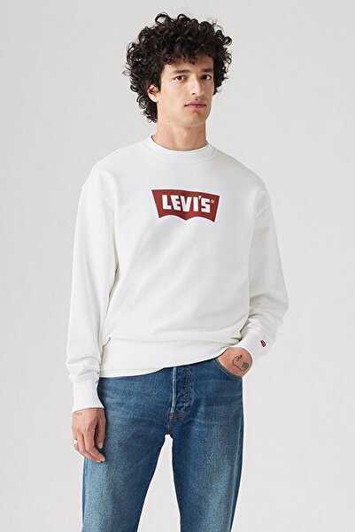 Levi's Premium Men's White Cycling Collar Sweatshirt 003Vk-0003