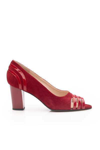 UrbanShoes Pantofi eleganți damă din piele naturală - 18336 Grena Velur Lac