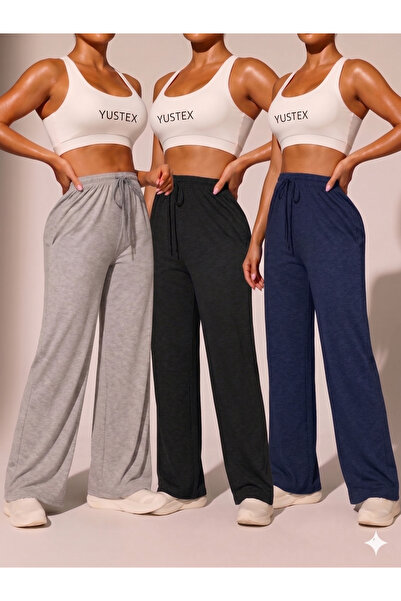 yx yustex sport Γυναικεία φαρδιά φούτερ παντελόνια 3 τεμαχίων - Πακέτο 3 τεμα...
