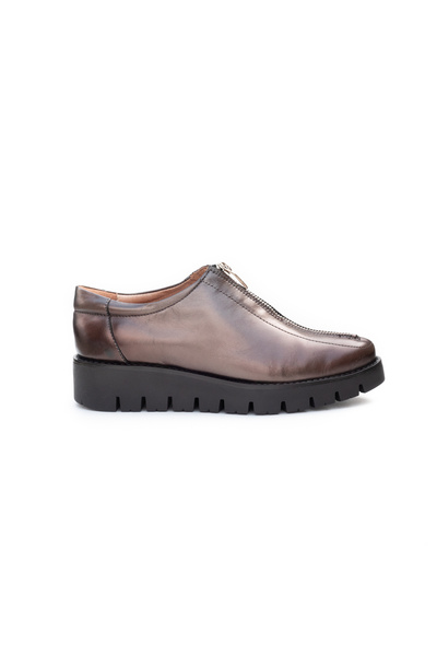 UrbanShoes Pantofi casual dama cu fermoar din piele naturala,Leofex - 285 Bro...