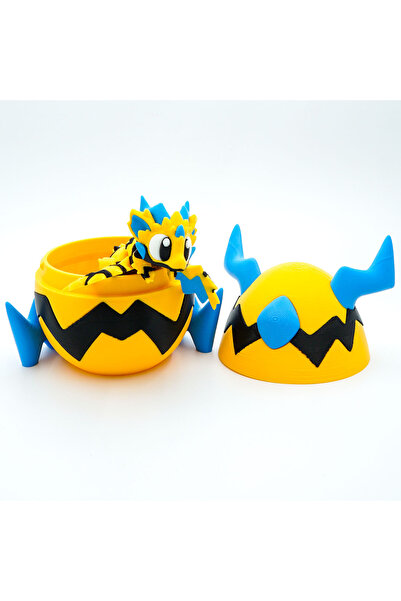 OEM Set Mini Dragon Electrizant + Ou de Dragon, Figurina Articulata, 3D, Galben si Albastru