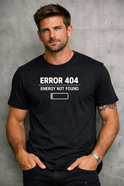 Oceanwear تيشيرت أسود بأكمام قصيرة مطبوع عليه Error 404