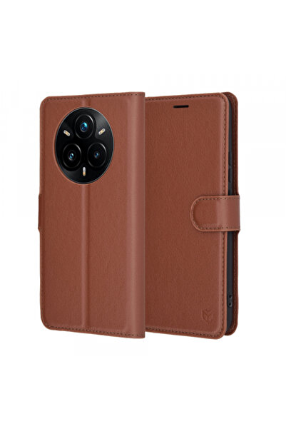 Techsuit Husa pentru Realme 14 Pro+, Techsuit, Leather Folio, Maro