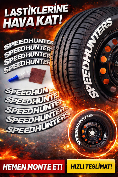ASTUNİNG speedhunters lastik yazısı 8adet 2.5cm 37cm