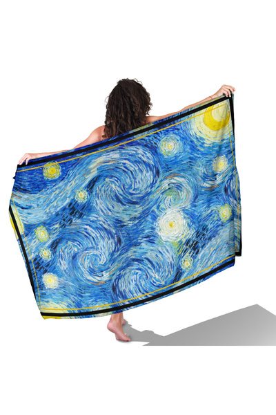 tuaipek VAN GOGH BREEZE Desen Saten PAREO