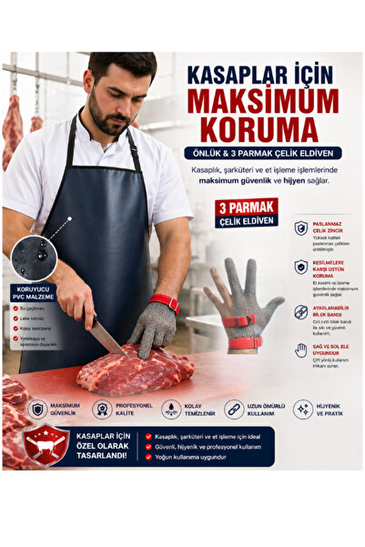 dm dikişmarket Protective Steel Gloves/Butcher Gloves Stainless Metal/Glove w...