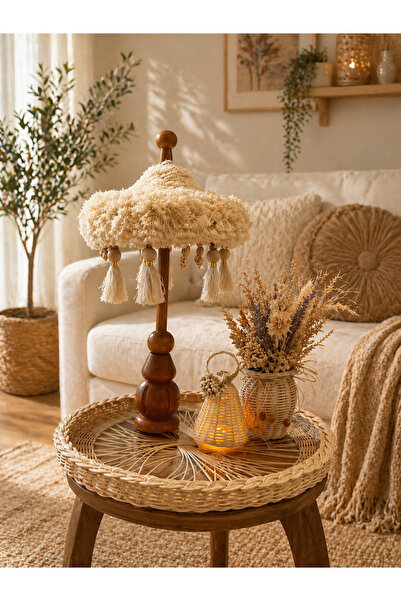 SEÇİL Bohem Krem Makrome Set (Bali Şemsiyesi Dekoratif )