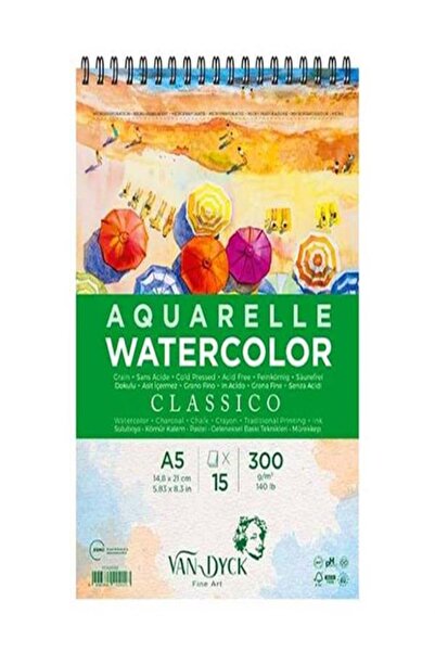 Generic Brand A5 Coldpress Classico Textured - 15 ورقة كتلة ألوان مائية مع حل...