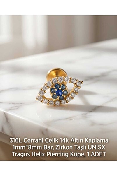 Lunexa 316L Cerrahi Çelik Altın Kaplama Kararmaz Alerji Yapmaz Zirkon Taş Fig...