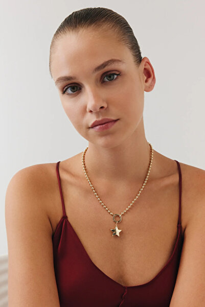 Goldium Jewellery Goldium Top Zincir Yıldız Charm Kolye