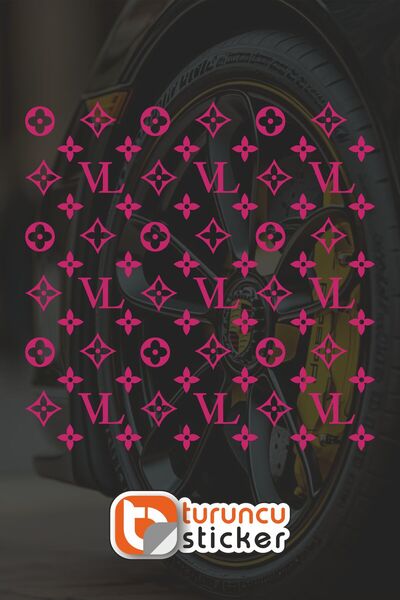 Turuncu Sticker ملصق مطلي بنمط نقطي من VL مقاس 25 × 25 سم - ملصق للسيارة - ال...