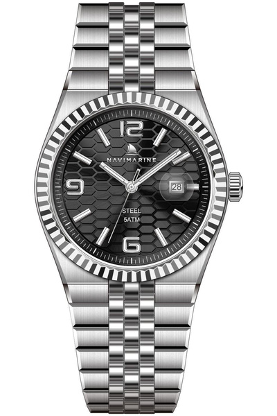 Navimarine Tırtıklı Bezel, Jübile Kordonlu, Takvimli, Fosforlu, 5Atm Su Geçir...