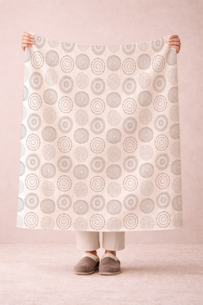 Luvis Home Muslin Baby Blanket 120 cm X 120 cm – Boho Circles - Brown Circle ...