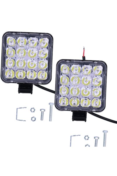 E-ANAMAG Set de 2 bucati ,Lampa de lucru LED 16 LED-uri 48W IP68, dimensiune ...