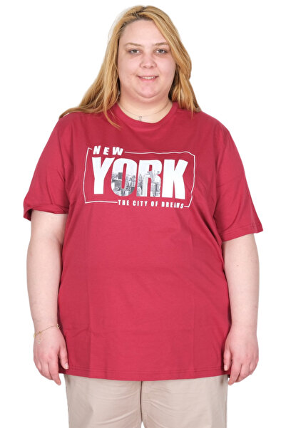 ModeXL Mode XL Real Plus Size ženska majica sa okruglim izrezom New York U261...