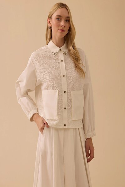 Rain and River Stone detail pocket woven jacket