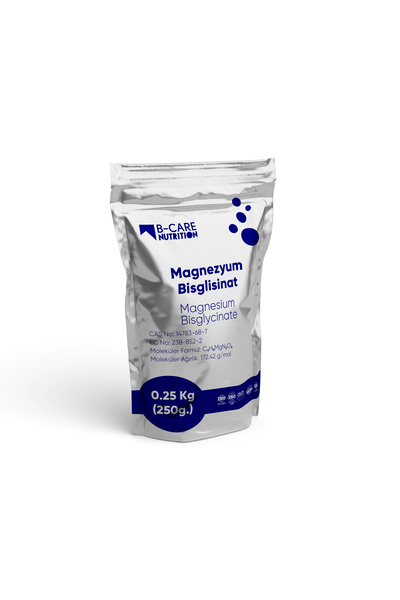B-CARE NUTRITION Magnezyum Bisglisinat (Magnesium Bisglycinate) 0.25kg (250 g...