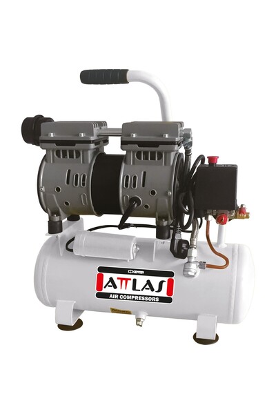 Attlas SC1009 J Sessiz Yağsız Monofaze Hava Kompresörü 0.75 Hp 8 Bar 9 Lt - A...