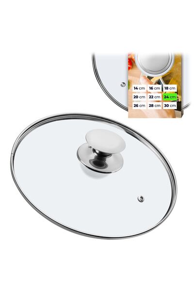 KADAX Capac de sticlă 24 cm Universal Termorezistent pentru oale și tigăi