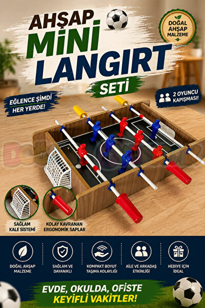 Doğan Oyuncak Dünyası Ahşap Mini Langırt Seti - Ahşap Oyuncak - Futbol Oyunca...