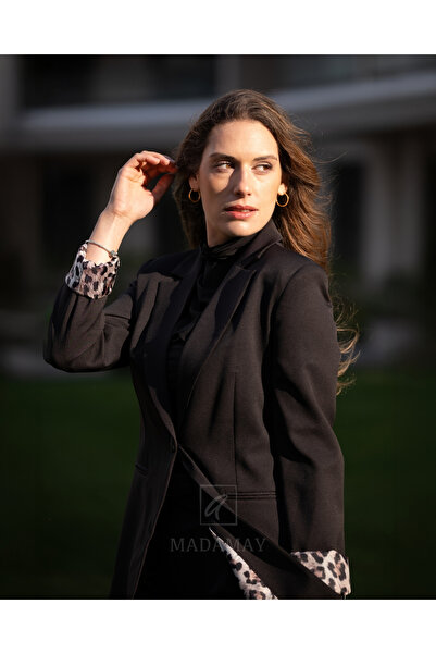Leopar Desenli Blazer