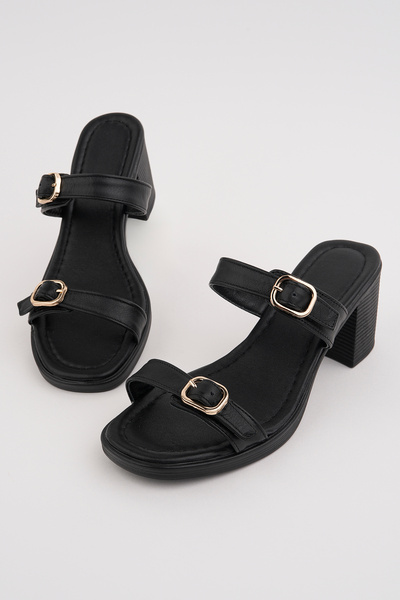 Madam Tarz Kcl-109 Double Belted Genuine Leather Slippers
