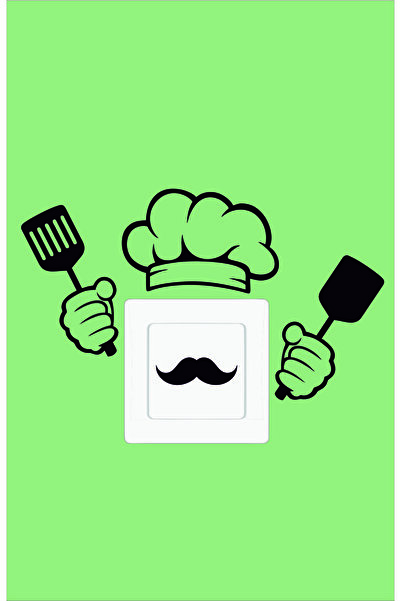 Kitchen Aşçı Mutfak Duvar Dekoru Priz Sticker