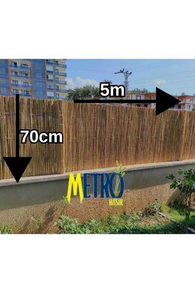 Doğadan Mekana Metrohasır Doğal Kamış - Hasır Çit - 70cmx5m Doğal Bambu - Bah...
