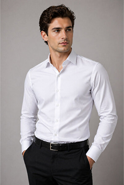 cathe cat Men's Slim Fit Shirt Long Sleeve Classic Stylish Office Casual Cott...