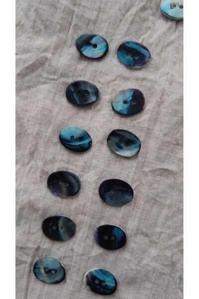ILERI EUROPE Natural Genuine Pearl Mussel Shell Button 10X15 mm 12Pcs