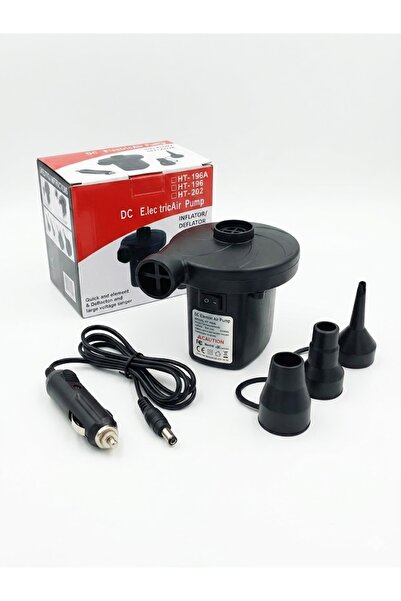 abnturk HT-196A Elektrikli Oto Çakmaklık Girişli Çok Amaçlı Motorlu Şişirme P...