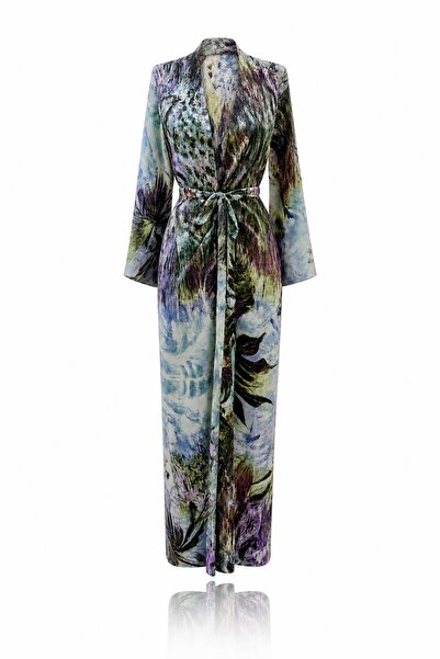 Bashaques Lavander Twill İpek Kimono Elbise (One Size)