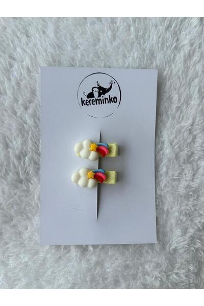 Kereminko Bebek Baby Girl & Child Colorful Rainbow Hair Clip Set