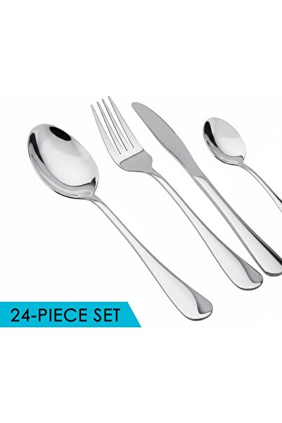 Cuisine Art Everin 24-piece Cutlery Set - Elegant Silver Stainless Steel Cutl...