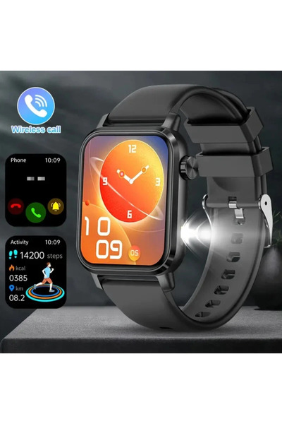 Zenark Ceas SmartWatch ZENARK® VZ 3 LITE, Ecran Ultra HD, Monitorizare Somn, Respiratie, Tensiune arteriala, Ritm cardiac, Saturatie oxigen SpO2, Lanterna LED, 100+ Sporturi, Negru