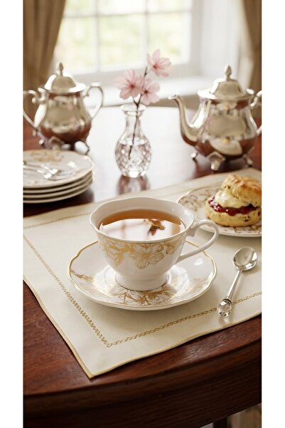 Generic O'Queca Tea Cup with Saucer.