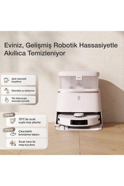 Ecovacs 11000Pa ZeroTangle Fırça TrueDetect 3D OZMO TURBO 2.0 Mini OMNI İstas...