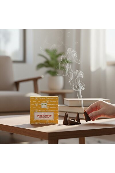 SATYA TÜTSÜ Sandalwood Aromalı Konik Tütsü % 100 DOĞAL ÜRÜNDÜR