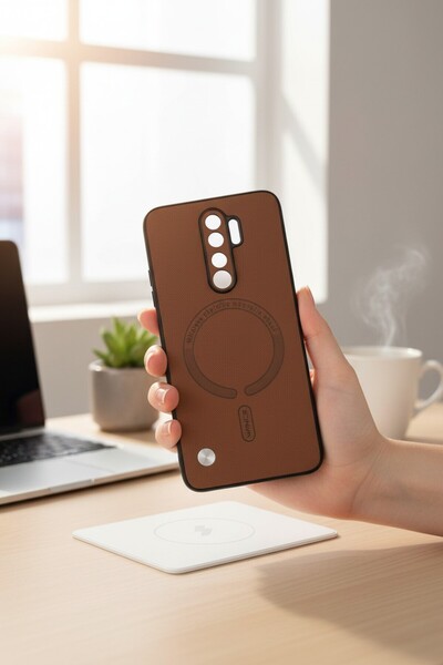 batuteknoloji Redmi Note 8 Pro MagSafe Görünümlü Karbon BTU Silikon Kapak