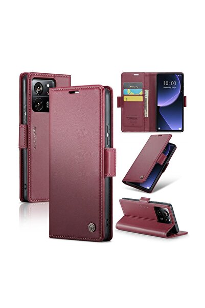 Caseme 023 Luminus Θήκη Πορτοφόλι Wine Red (Xiaomi 13T / 13T Pro)